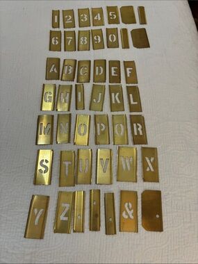 Vintage mid century high quality brass stencils (Hanson)